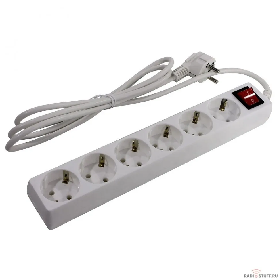 5bites SP6W-250 Сетевой фильтр  6S / 3*0.75MM2 / 5M / WHITE
