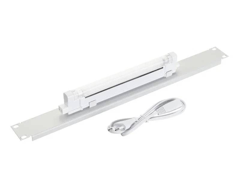 Лампа подсветки в шкаф 19", 1U, 6W, кабель 1,2 метра, серая