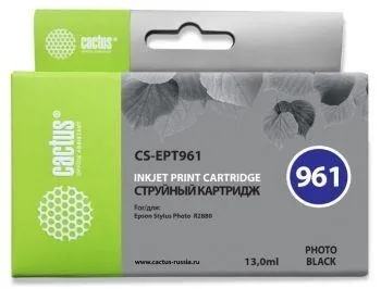Картридж PHOTO BLACK 13ML CS-EPT961 CACTUS