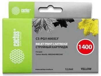 Картридж YELLOW 12ML CS-PGI1400XLY CACTUS