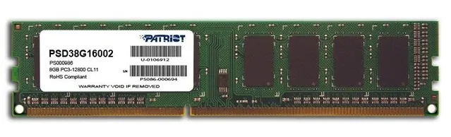 Модуль памяти 8GB PC12800 DDR3 PSD38G16002 PATRIOT