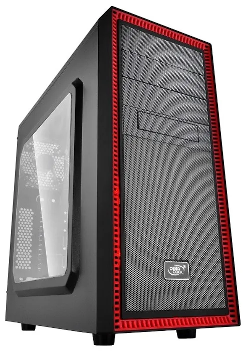 Корпус Deepcool TESSERACT SW RED без БП, боковое окно, черно-красный, ATX