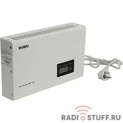 SVEN Стабилизатор напряжения AVR SLIM-500 LCD белый