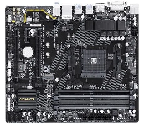 Материнская плата AMD B350 SAM4 MATX GA-AB350M-DS3H V2 1.1 GIGABYTE