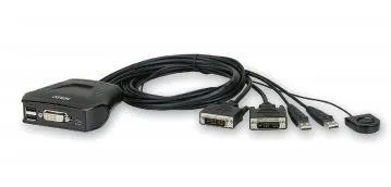 KVM-переключатель Aten CS22D-A7, USB 2PORT DVI W/CAB 