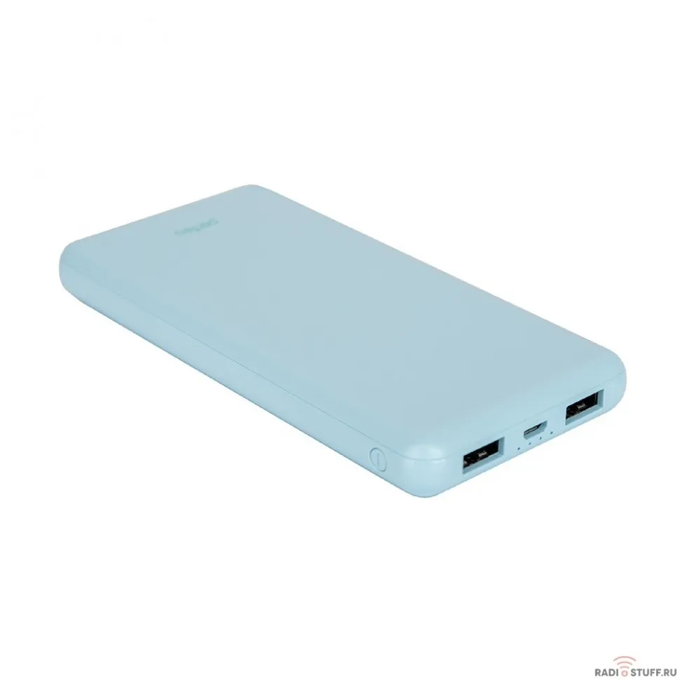 Perfeo Powerbank COLOR VIBE 10000 mah + Micro usb /In Micro usb /Out USB 1 А, 2.1A/ Blue (PF_D0166)