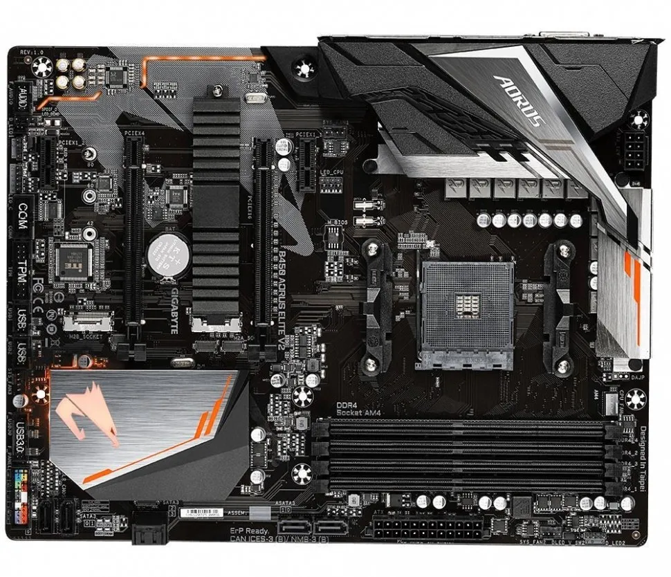 Материнская плата AMD B450 SAM4 ATX B450 AORUS ELITE V2 GIGABYTE