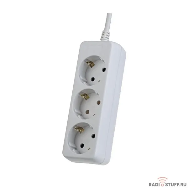 Perfeo Сетевой удлинитель с заземлением "POWERMATE",PF_A4688 (5,0м, 3 розетки, белый (PF-PE-3/5,0-W))