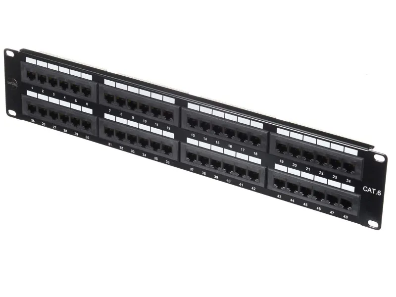 Патч-панель UTP, 19", 48 портов RJ45, cat.6, 2U, Dual Type, NETKO Expert CKC