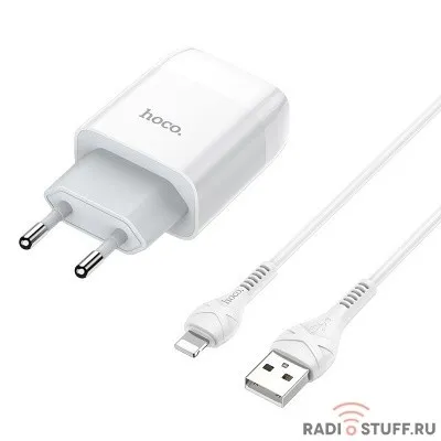 HOCO HC-12998 C72A/ Сетевое ЗУ + Кабель Lightning 1m/ 1 USB/ Выход: 10.5W/ White