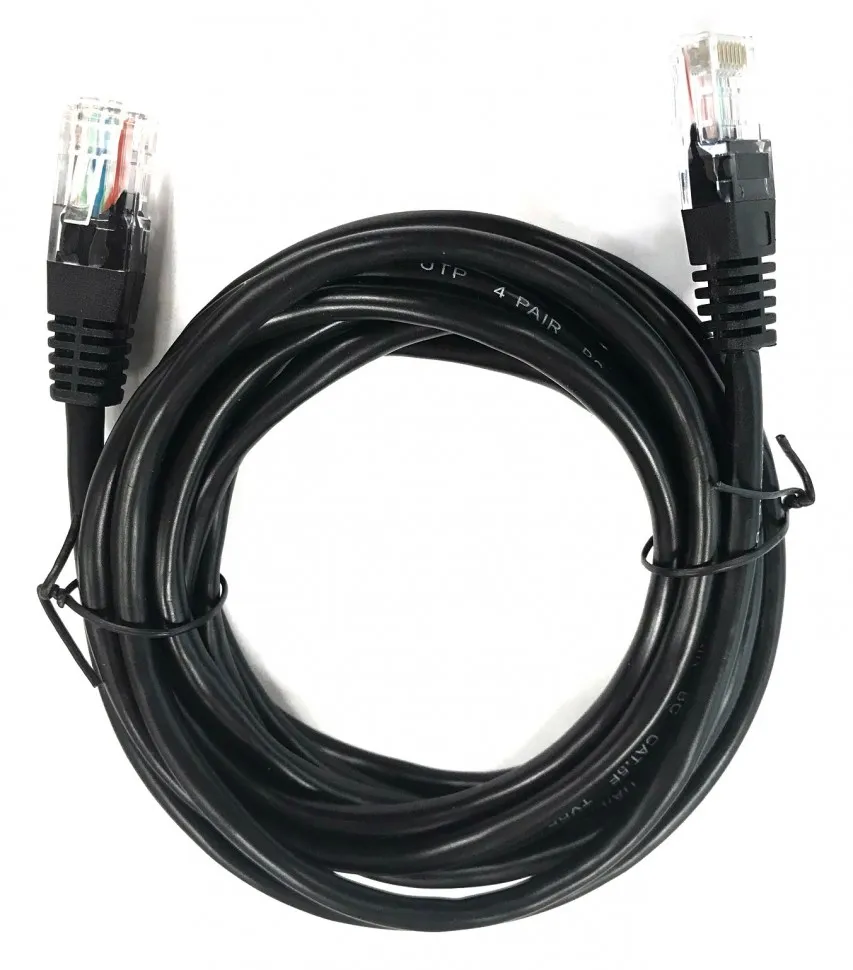 Патч-корд Technolink UTP4 cat 5e, 3,0м, ВС, LSZH, черный, литой коннектор