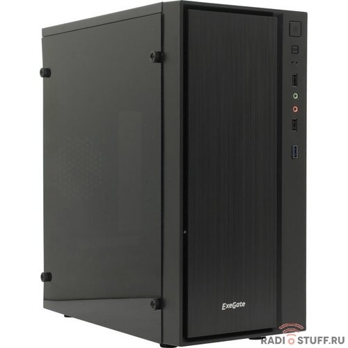 Exegate EX283752RUS Корпус Minitower ExeGate mEVO-9301-RGB-600W-12 (mATX, БП 600NPX с вент. 12см, с окном, 2*USB+1*USB3.0, HD аудио, черный с RGB подсветкой)