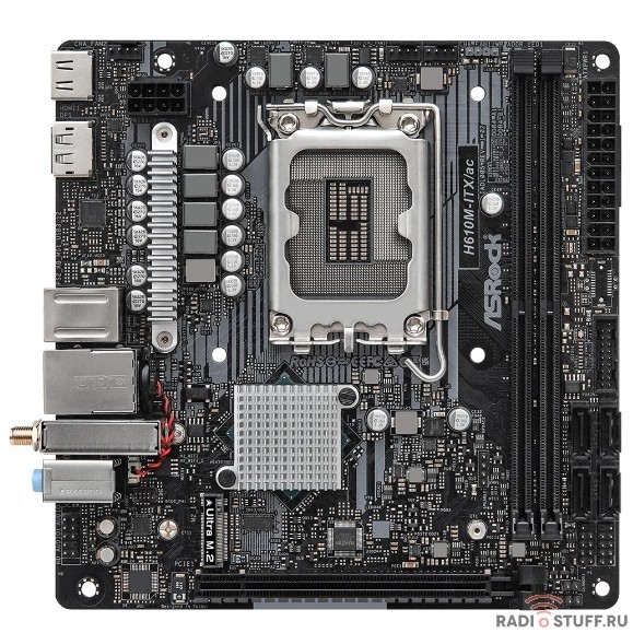 Материнская плата Asrock H610M-ITX/AC Soc-1700 Intel H610 2xDDR4 mini-ITX AC`97 8ch(7.1) GbLAN+VGA+HDMI+DP