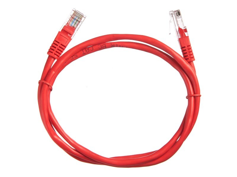 Патч-корд Technolink UTP4 cat 5e, 1,0м, ВС, LSZH, красный, литой коннектор
